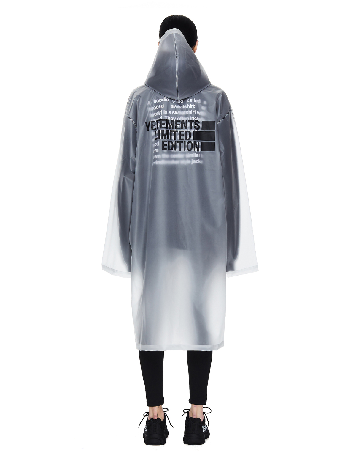VETEMENTS LIMITEDEDITIONコート クリア 透明 F VETEMENTS Transparent Limited Edition Printed Raincoat