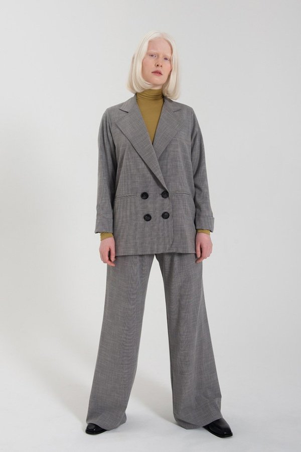 Limb The Label Relaxed Blazer - Grey Mini Houndstooth Limb The Label Relaxed Blazer - Grey Mini Houndstooth