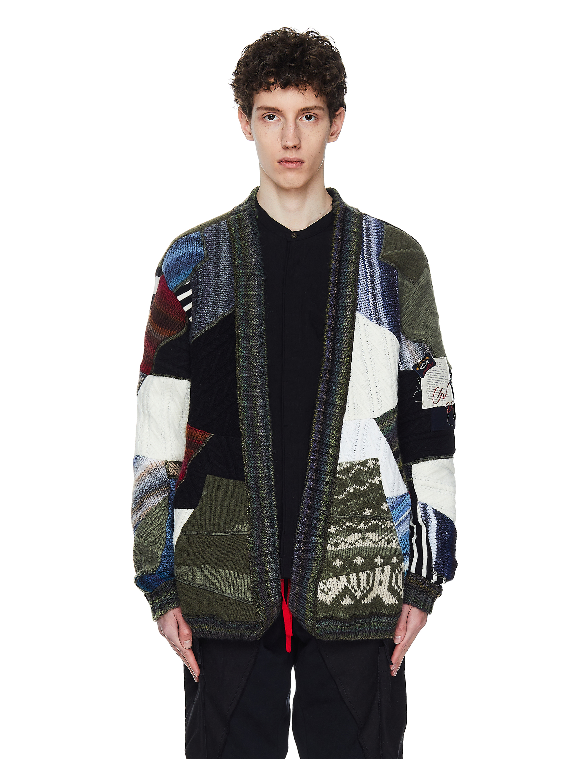 Greg Lauren x Paul Shark Patchwork Cardigan