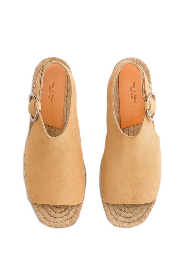 Rag & Bone Calla Wedge Sandals Women Size US 8 EU 38 Beige  Rag & Bone dune suede Calla wedge sandals display picture 1
