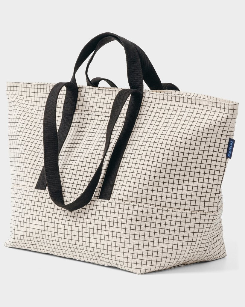 BAGGU WEEKEND BAG NATURAL GRID Garmentory