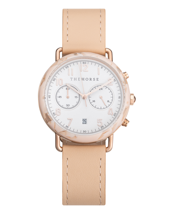 The Horse Mini Resin Chronograph Watch Peach Speckle Garmentory