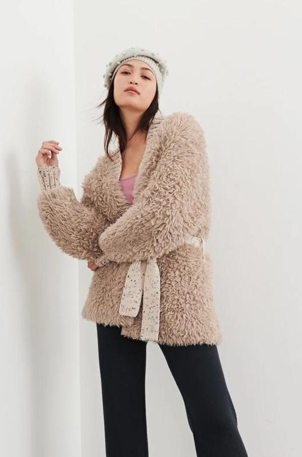 ジャケット・アウター Cardigan jacket alpaca fur Misha & Puff Furry Alpaca Jacket Harbor Grey (LAST ONE
