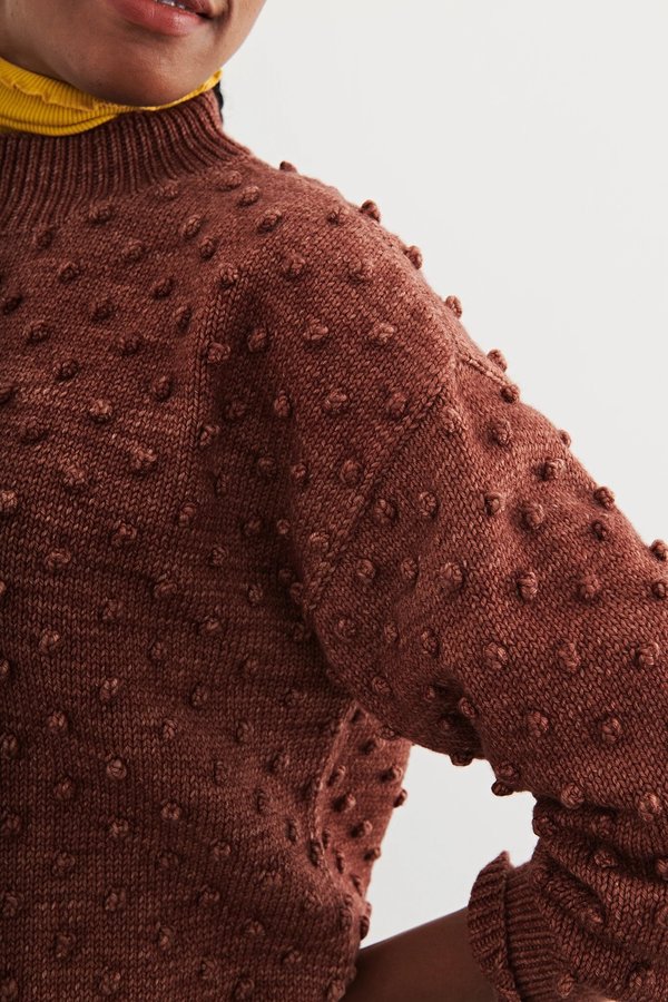 Misha & Puff Popcorn Sweater Chestnut | Garmentory