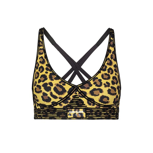 Adam Selman Sport Active V-Neck Bra - Honey Leopard Adam Selman Sport Active V-Neck Bra - Honey Leopard