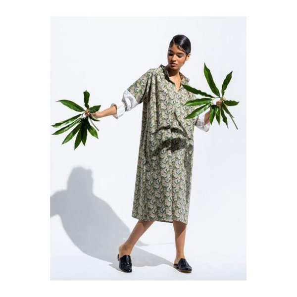 Atelier Delphine Venice Dress - Sage Palm Liberty Of London Atelier Delphine Venice Dress - Sage Palm Liberty Of London