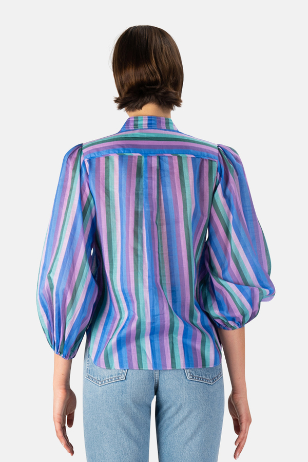 Zimmermann Poppy Stripe Shirt - Lilac | Garmentory
