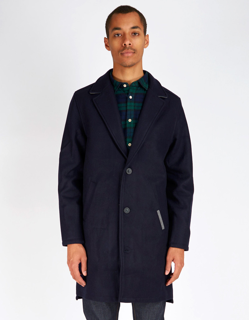 Men's Zanerobe Kaplan Melton Coat Navy | Garmentory