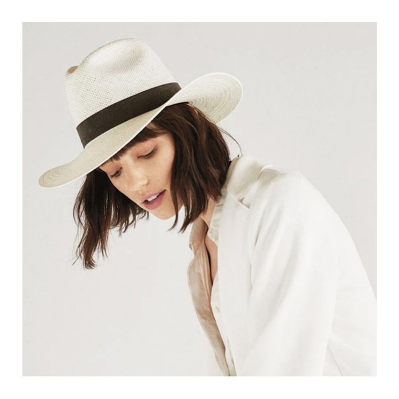 Janessa Leone Marcel Packable Straw Hat - White | Garmentory display picture 2