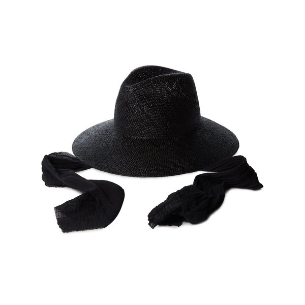 Janessa Leone Martina Straw Hat - Black | Garmentory display picture 1