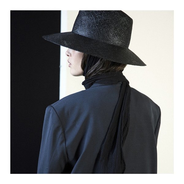 Janessa Leone Martina Straw Hat - Black | Garmentory display picture 3