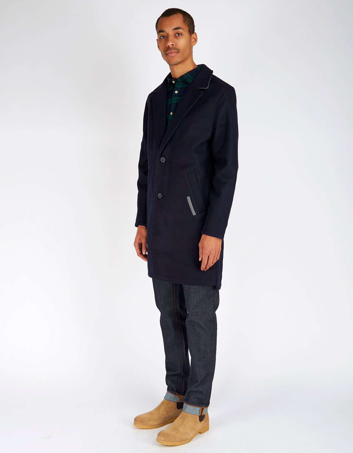 Men's Zanerobe Kaplan Melton Coat Navy | Garmentory