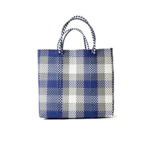 Letra Medium Mercado Bag - Navy Check Letra Medium Mercado Bag - Navy Check