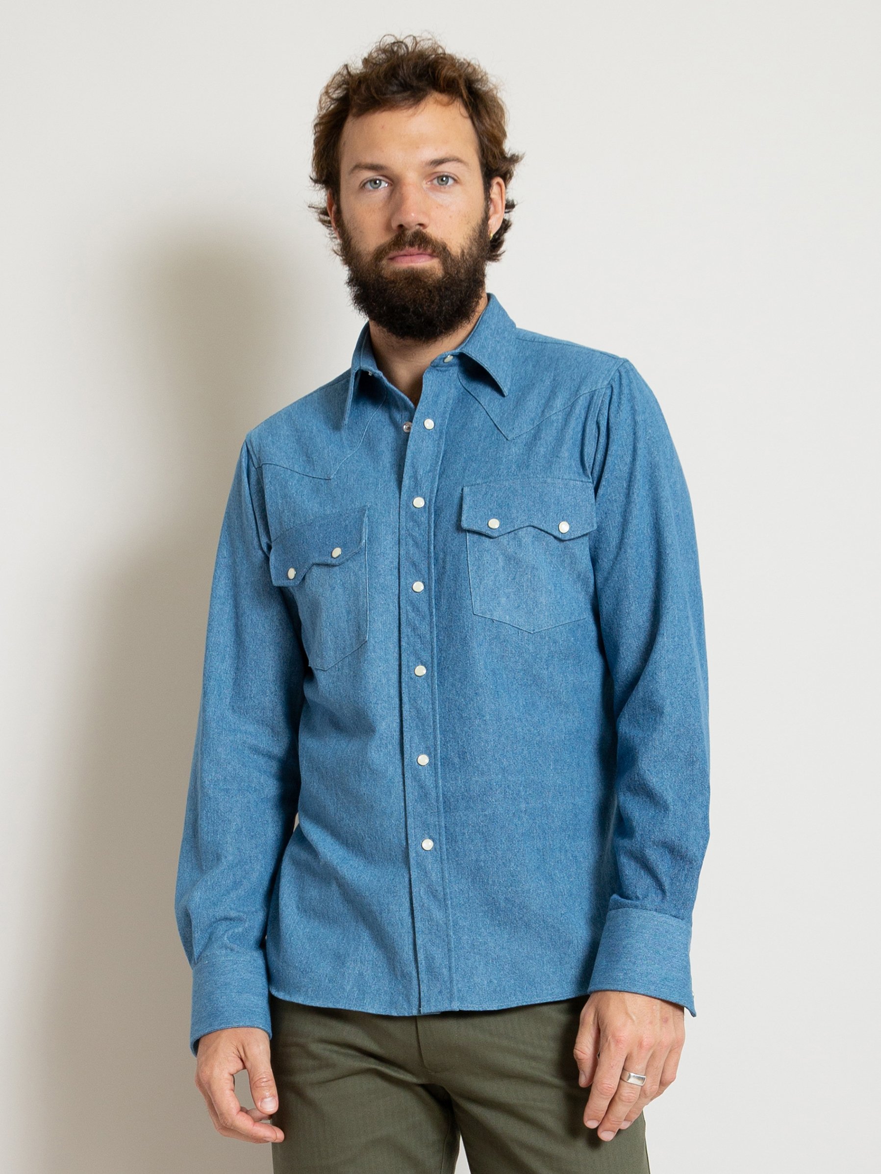 Freemans Sporting Club Western Shirt - Denim | Garmentory