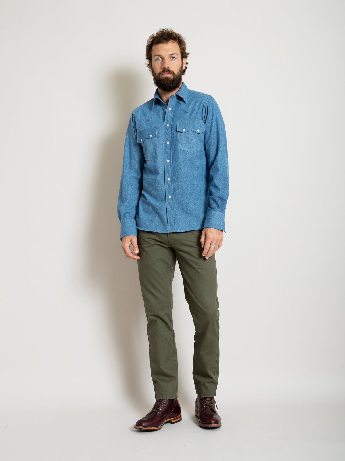 Freemans Sporting Club Western Shirt - Denim | Garmentory