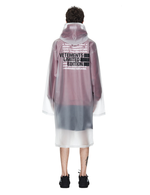 VETEMENTS Transparent Limited Edition Printed Raincoat | Garmentory