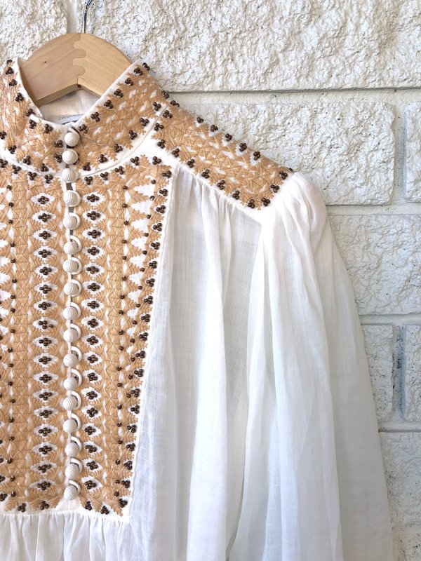 Zimmermann Lace Yoke Blouse in Black Cascade