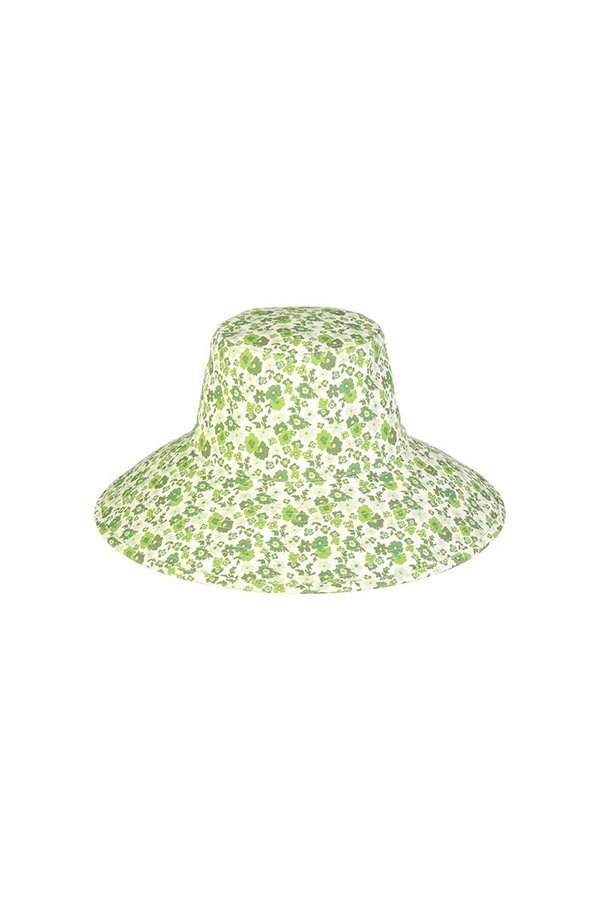 Lack Of Color Green Floral Wide Brim Bucket Hat with Chin Ties Lack Of Color Holiday Bucket Hat - Ivy Bloom Green Floral  main image 2
