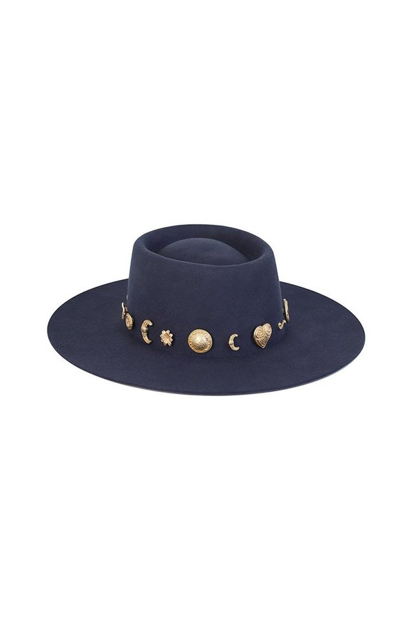 Lack Of Color The Cosmic Boater Hat - Navy | Garmentory display picture 2