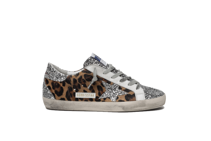 Golden Goose Superstar Sneakers - Leopard Horsy/Glitter