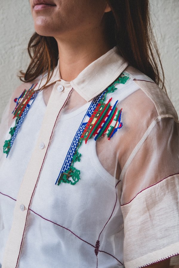 Bode Sheer Pagoda Shirt - Sherbert | Garmentory