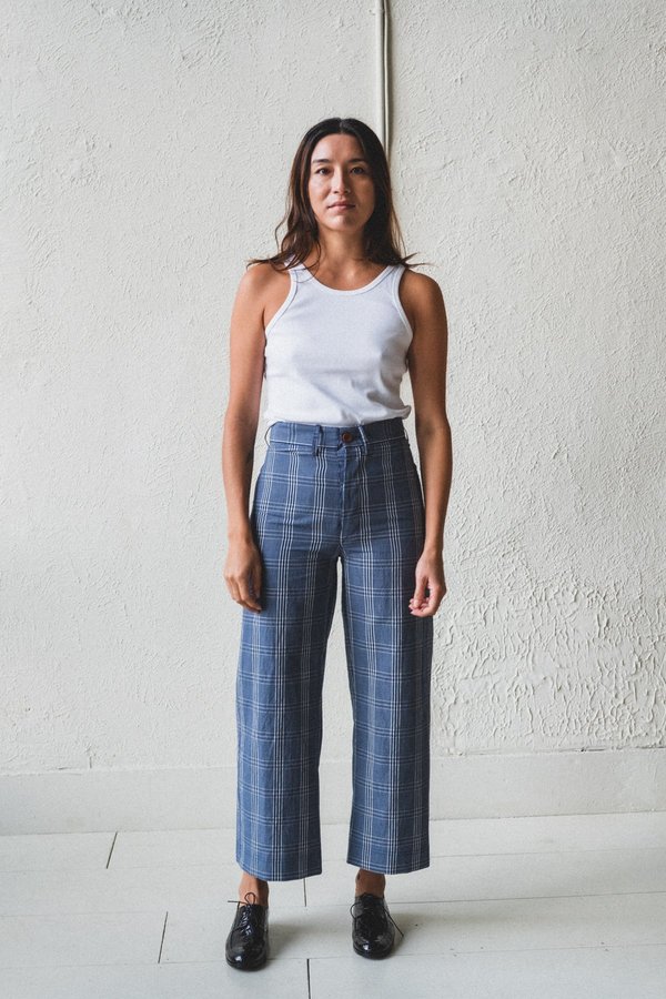 Caron Callahan Stewart Pants - Navy Seersucker Plaid Caron Callahan Stewart Pants - Navy Seersucker Plaid
