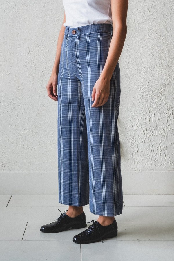 Caron Callahan Stewart Pants - Navy Seersucker Plaid Caron Callahan Stewart Pants - Navy Seersucker Plaid