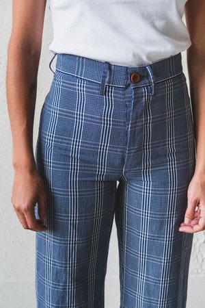 Caron Callahan Stewart Pants - Navy Seersucker Plaid Caron Callahan Stewart Pants - Navy Seersucker Plaid