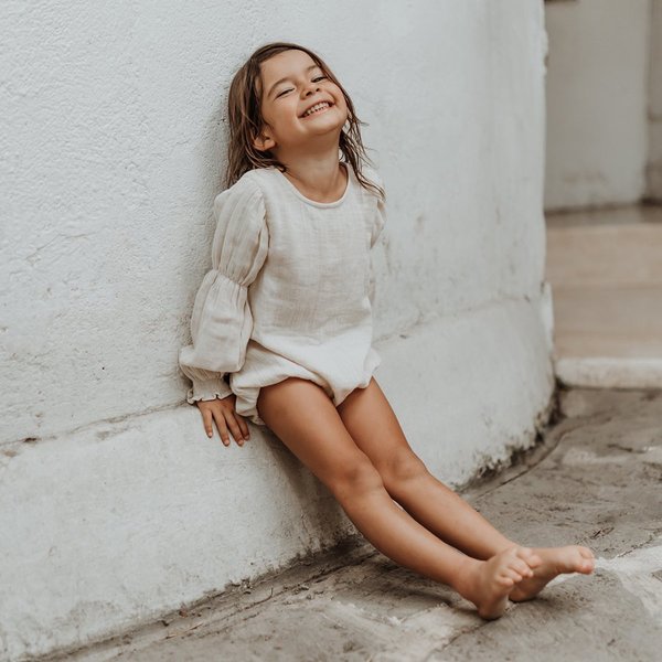 Kids Illoura Meadow Romper - Oat Kids Illoura Meadow Romper - Oat