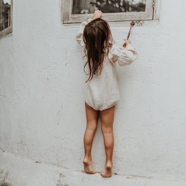 Kids Illoura Meadow Romper - Oat Kids Illoura Meadow Romper - Oat
