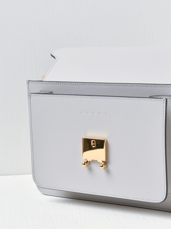★MARNI★ Medium calfskin trunk shoulder bag pelican SBMPN09 Buy Marni Medium Trunk Shoulder Bag 'Black/Pelican