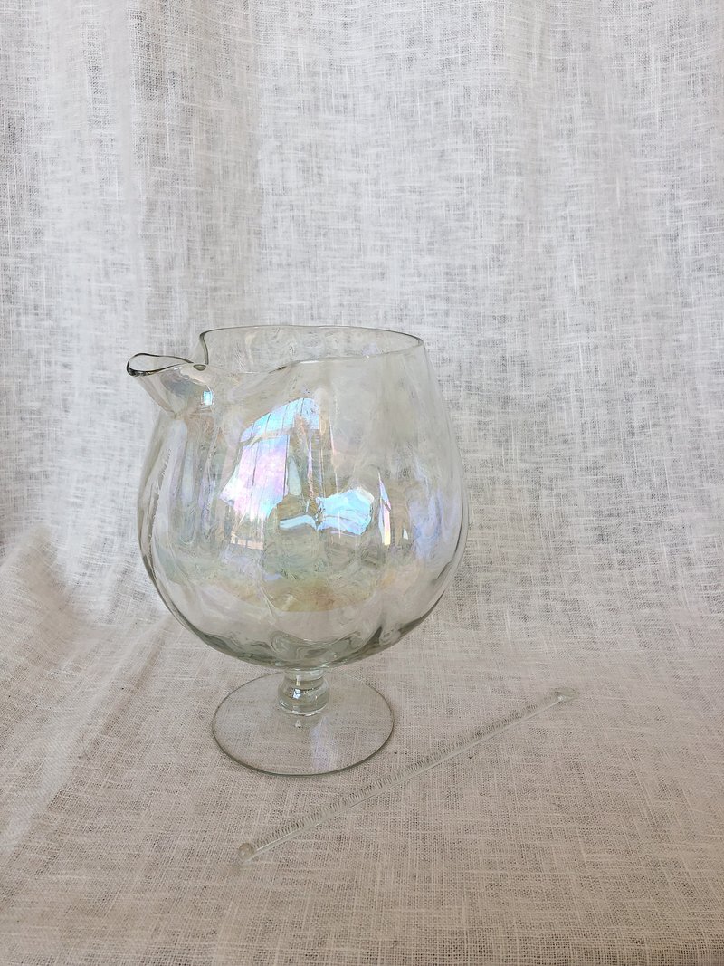Vintage Carnival Glass Punch Bowl Set