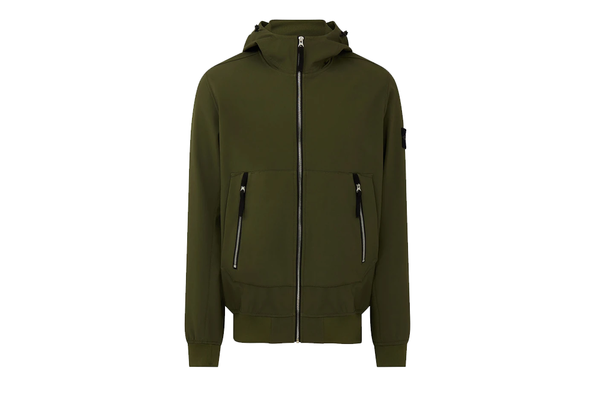 Stone Island Light Soft Shell-R Hooded Jacket Olive Garmentory