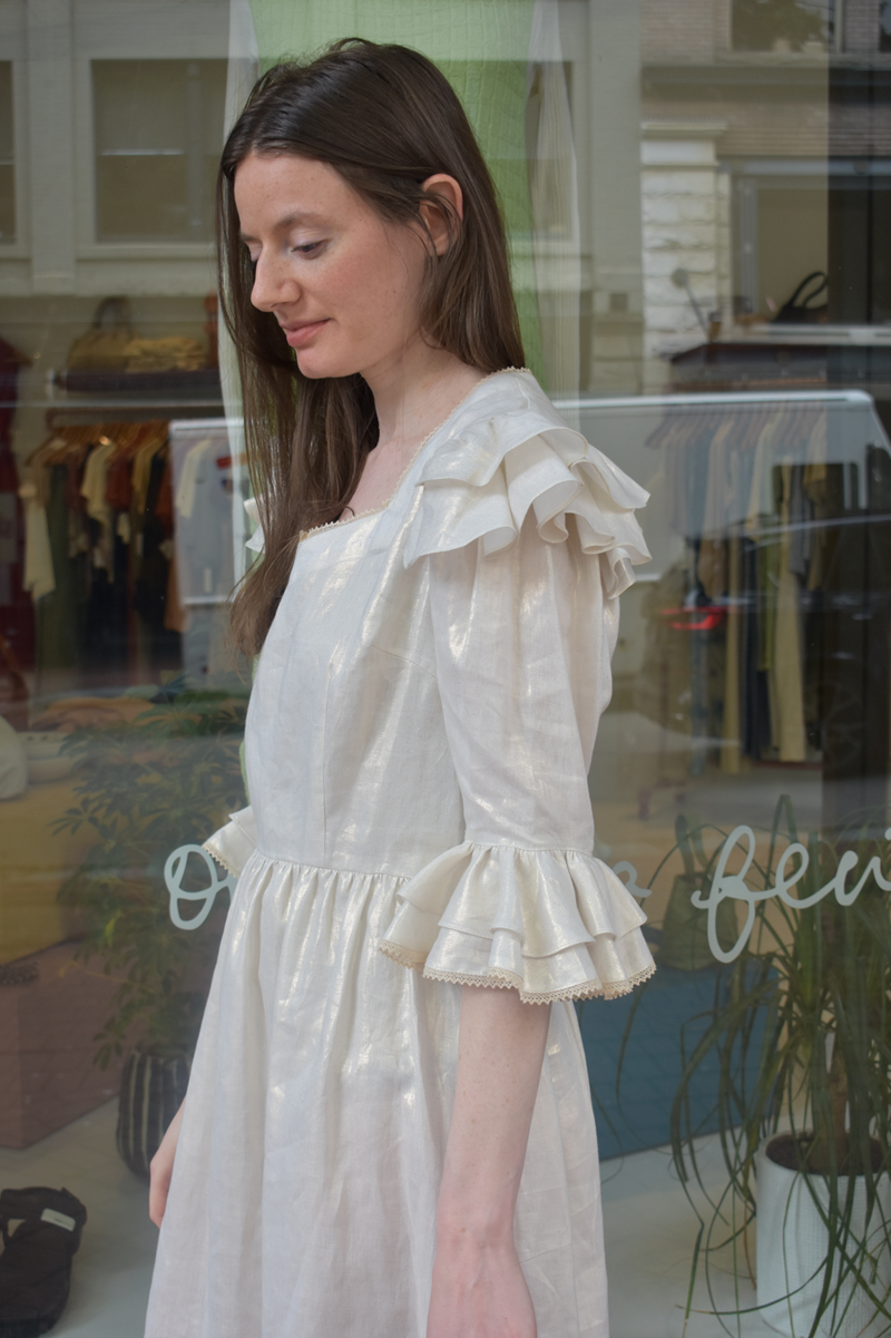 antoinette linen dress Marie Antoinette Dress in light linen YVONNE S for Women – Yvonne S OFFICIAL