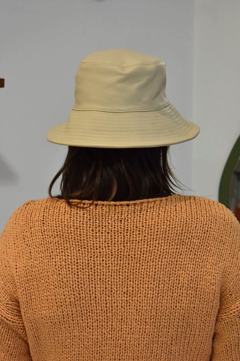 Clyde Lambskin Ebi Bucket Hat - Bone | Garmentory display picture 2