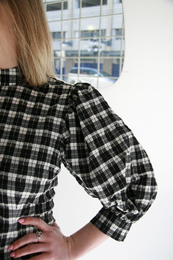 black gingham seersucker winona mini dress Mimi Black Gingham Mini Dress main image 0