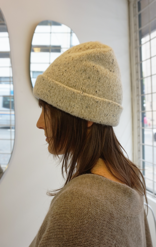 Lauren Manoogian Double Crown Beanie - White Tweed Lauren Manoogian Double Crown Beanie - White Tweed