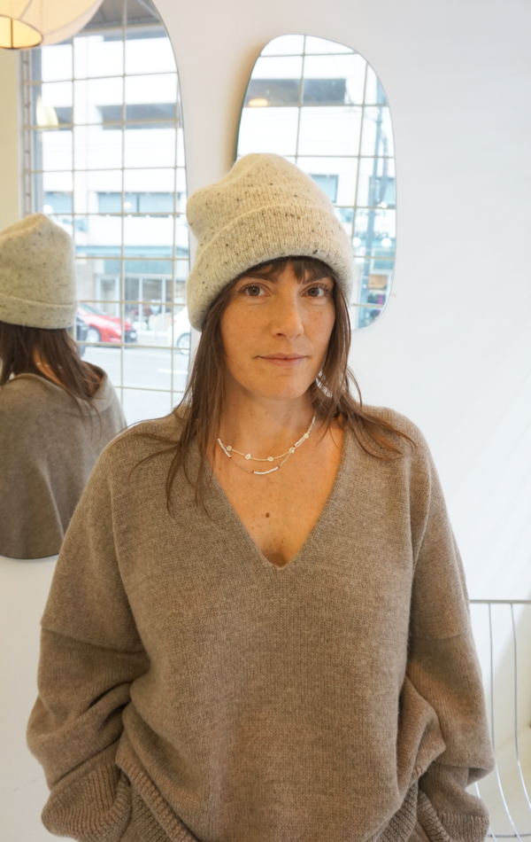 Lauren Manoogian Double Crown Beanie - White Tweed Lauren Manoogian Double Crown Beanie - White Tweed