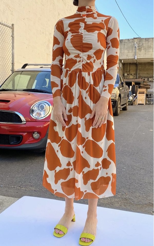 Lisa Says Gah Elenor Mockneck Dress - orange