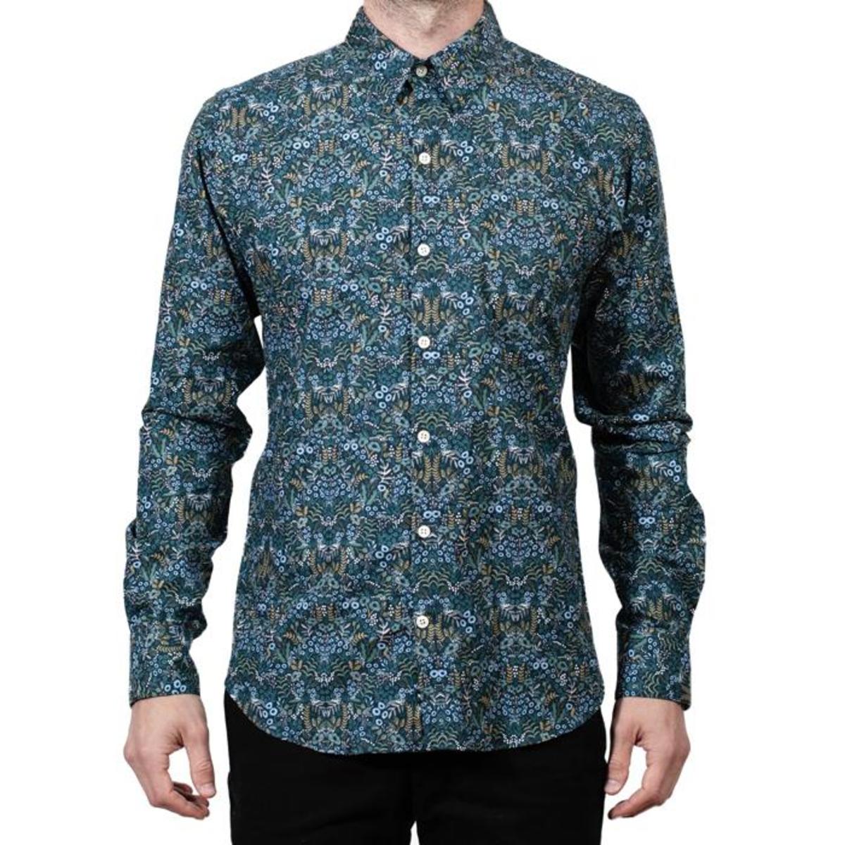 18 Waits Man Dylan Long Sleeved Shirt - Winter Floral - Image 1 of 2