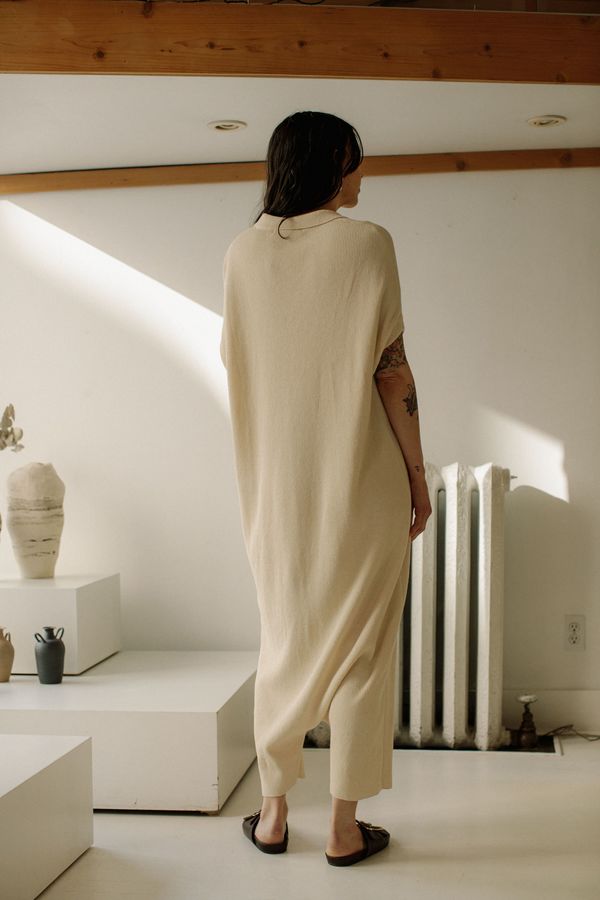 Monica Cordera Ribbed Knit Jumpsuit - Natural Monica Cordera Ribbed Knit Jumpsuit - Natural
