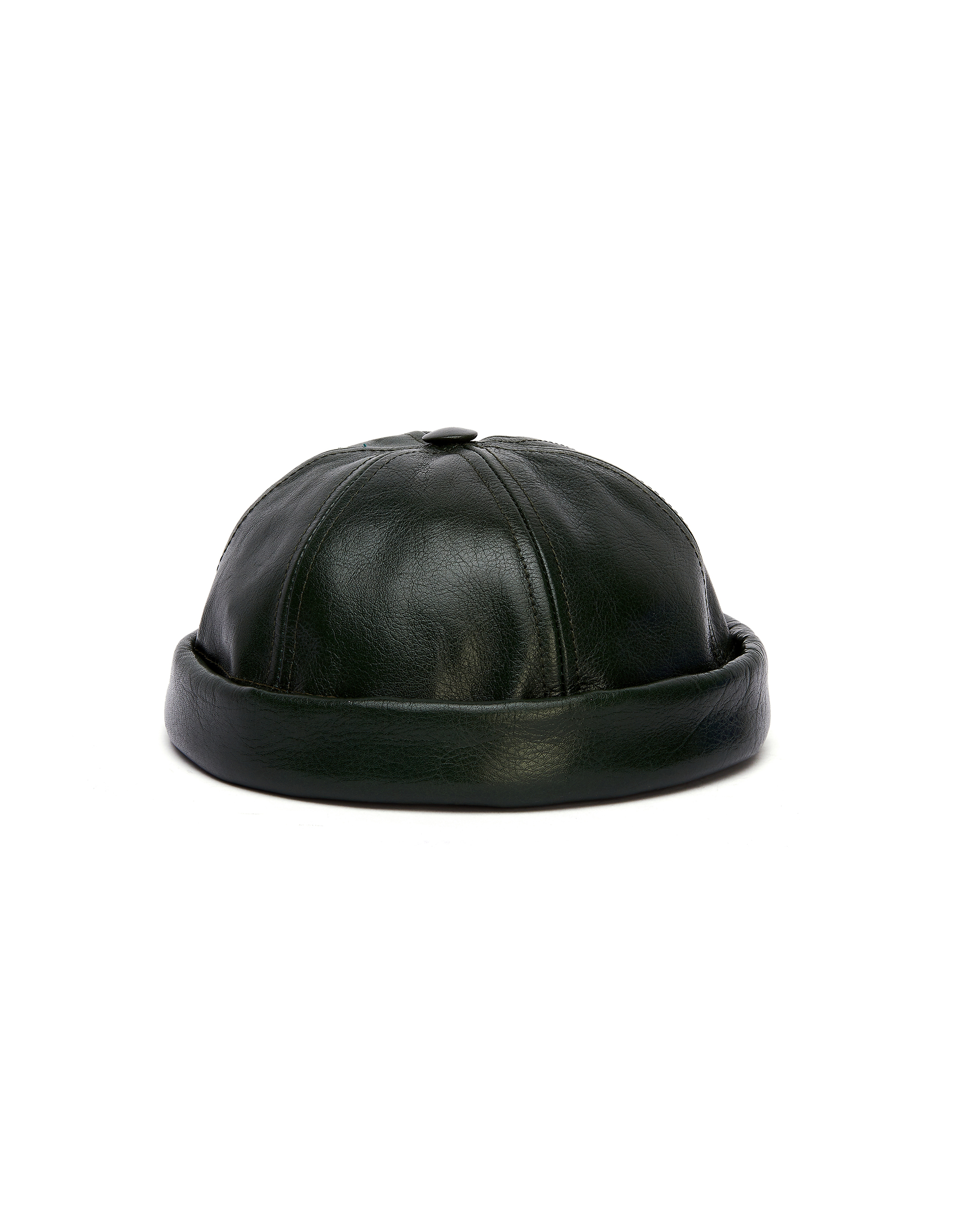 Junya Watanabe Beton Cire Green Leather Beanie Hat | Garmentory
