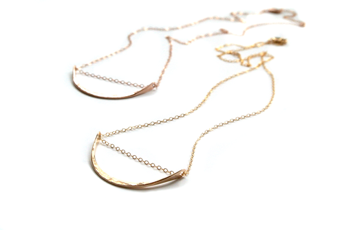 Silversheep Jewelry Hammered Arc Necklace Silversheep Jewelry Hammered Arc Necklace
