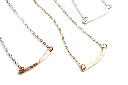 Silversheep Jewelry Hammered Bar Necklace Silversheep Jewelry Hammered Bar Necklace