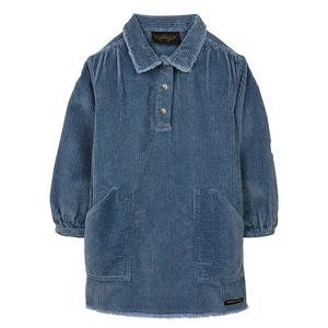 Kids Finger In The Nose Child Skeena Jumbo Cord Dress Stone Blue Garmentory
