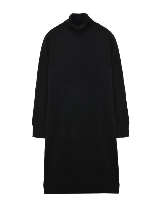 Turtleneck Slimfit Dress_Black Turtleneck Slimfit Dress_Black