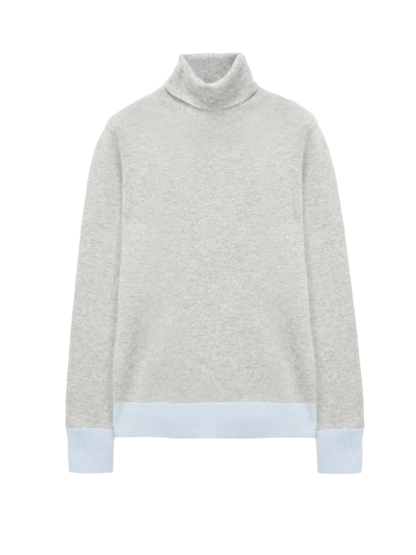 Turtleneck Slimfit Sweater_CB_Light Grey/Baby Blue Turtleneck Slimfit Sweater_CB_Light Grey/Baby Blue