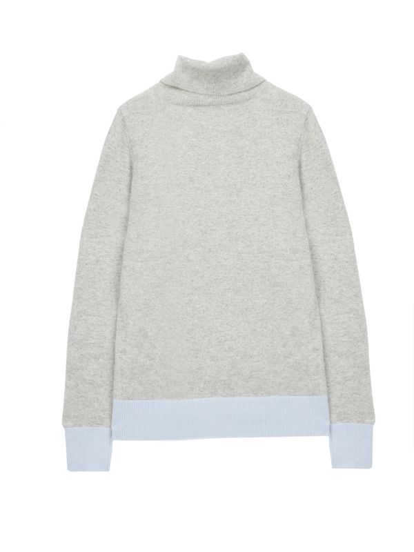 Turtleneck Slimfit Sweater_CB_Light Grey/Baby Blue Turtleneck Slimfit Sweater_CB_Light Grey/Baby Blue