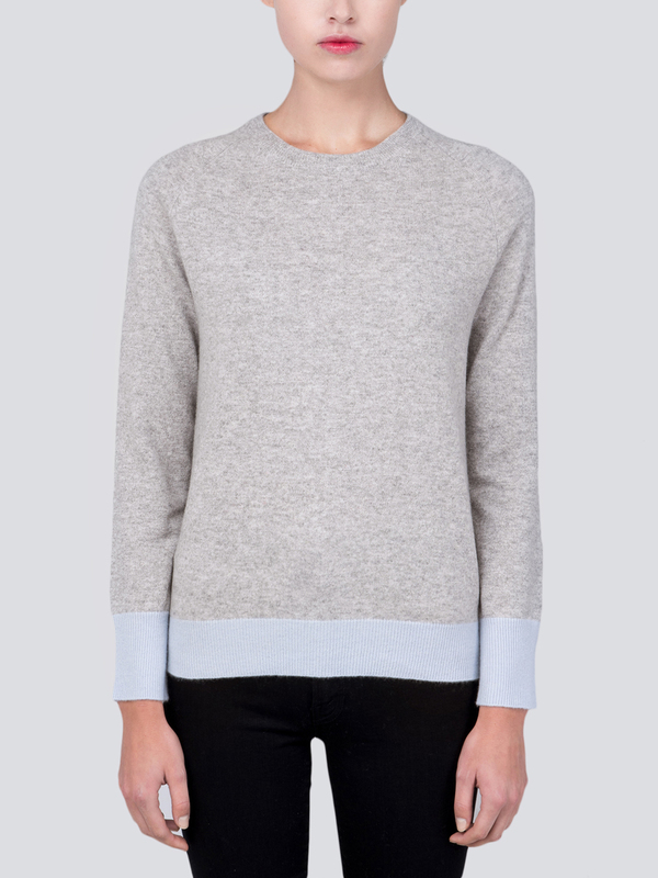Turtleneck Slimfit Sweater_CB_Light Grey/Baby Blue Turtleneck Slimfit Sweater_CB_Light Grey/Baby Blue