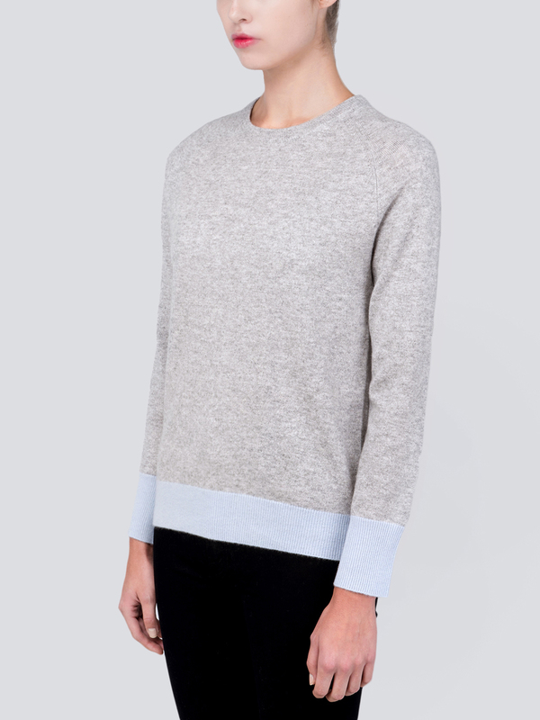 Turtleneck Slimfit Sweater_CB_Light Grey/Baby Blue Turtleneck Slimfit Sweater_CB_Light Grey/Baby Blue